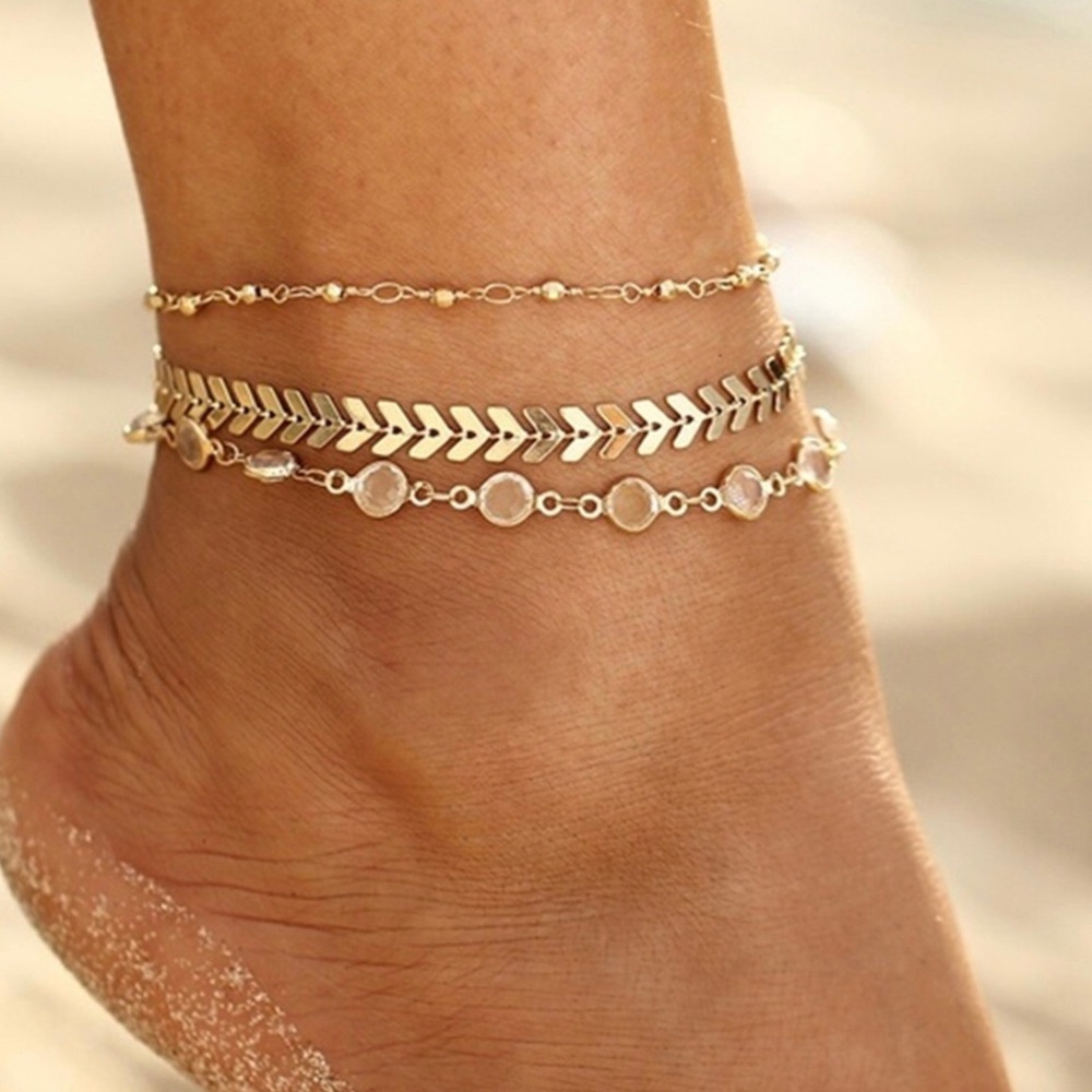 3 pc Ankle bracelet bohemian style